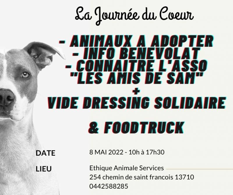 ethique animale services association les amis de sam journée du coeur adoption vide dressing fuveau aix marseille